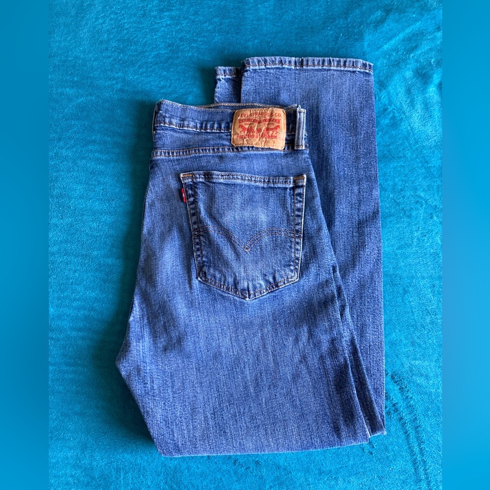 Levi's 505 Blue Straight Jeans Classic Style Sz 36x30